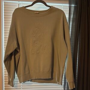 H&M Olive Green Sweatshirt with Embossed Design